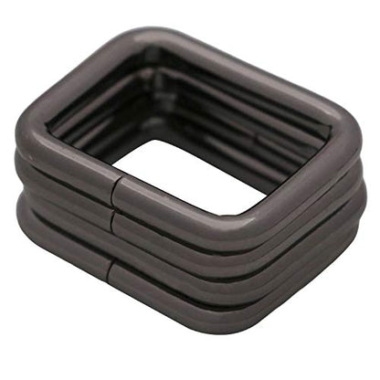 BIKICOCO Metal Rectangle Ring Buckles Square Strap Webbing Belt Rings for Bag Purse Non Welded 3/4 x 5/8 Inch - color: Gunmetal X 50 Pcs