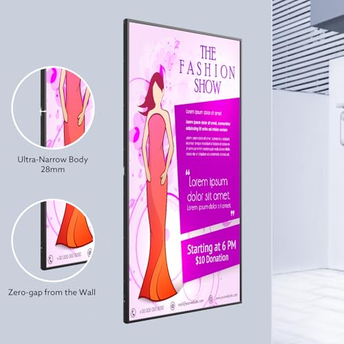 Digital Signage, 55 Inches Digital Signage Display, LED Screen High Brightness Advertising Display Kiosk, High Brightness Android Vertical Horizontal Poster with Content Management System - size: 55 Inches