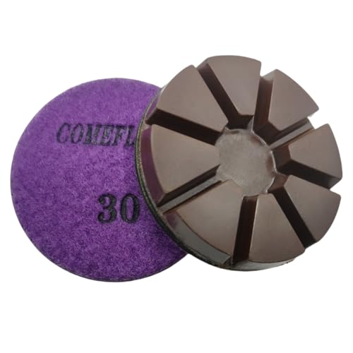 Hybrid Transitional Diamond Polishing Pucks for Concrete Terrazzo Floor, Aggressive Hook and Loop Grinding Pads, 3 Inch Sharp Copper Bond Disc, 30#, 3PCS - style: 30#