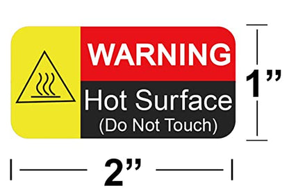 Hot Surface Warning Labels Do Not Touch Hot Caution Hot Flame Stickers
