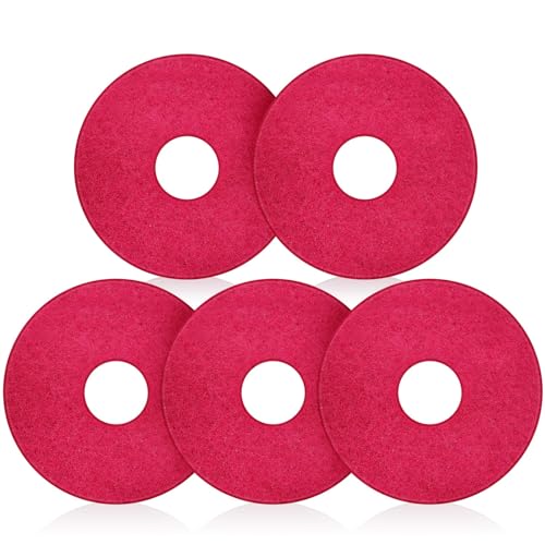 Teenyyou 5 Pcs 12" Cleaning Orbiter Pads Commercial Floor Buffer Pads Hardwood Floor Maintenance Scrubber Polisher Cleaning and Stripping for Orbiter Machine (Red) - color: Red