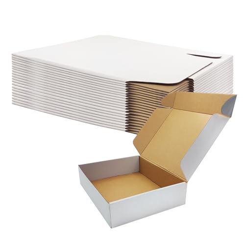 13x10x3 Inch White Shipping Box 20 Pack,Craft Gift Box,Mailing,Packaging - size: 13''x10''x3''