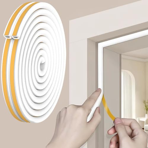 Weather Stripping Door Seal Strip,D Shaped Weatherstripping for Door Frame - color: White, size: L ( 9/16"W × 15/32"T)