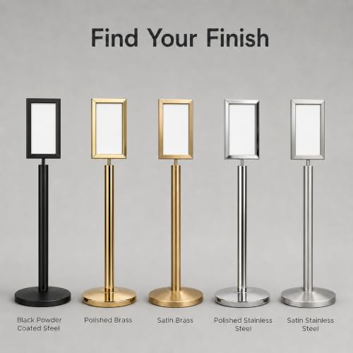 CCW 7 X 11" Vertical Pedestal Floor Sign Frame, Polished Stainless Steel - color: Polished Stainless Steel, size: 7 x 11 Inch Vertical