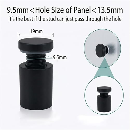 Lantee 12pcs Black Sign Standoff Screws, Stainless Steel Wall Mount Standoff Holders, Heavy Duty for 1/2" Thick Acrylic/Glass 3/4" x 1"(19x25mm) - color: Black, size: 3/4" x 1" / 19 x 25mm