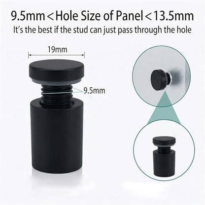 Lantee 12pcs Black Sign Standoff Screws, Stainless Steel Wall Mount Standoff Holders, Heavy Duty for 1/2" Thick Acrylic/Glass 3/4" x 1"(19x25mm) - color: Black, size: 3/4" x 1" / 19 x 25mm