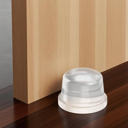 Upgraded Door Bumper 1.5" Clear Silicone | Self-Adhesive Door Knob Wall Protector |Large Rubber Door Stops for Wall Protection & Noise Reduction | 4 Pack - size: 4 Pack