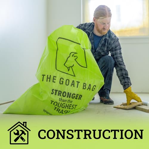 Woven Heavy Duty Contractor Bags – Reusable Construction & Yard Waste Bags, 42-Gallon Tear-Resistant Polypropylene, Jobsite Cleanup (10-Pack)