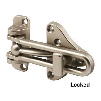 Prime-Line Swing Bar Door Guard, Auxiliary Security Lock, Satin Nickel - color: Satin Nickel