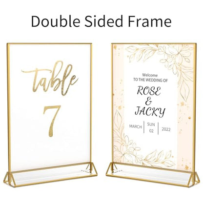 NIUBEE 4x6 Acrylic Sign Holder, Picture Frame, Wedding Table Numbers, 6pack - size: 4x6", style: Vertical