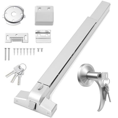 Zonon 1 Set 40" Commercial Door Push Bar with Lever Handle, Silver - color: Silver, size: 40"