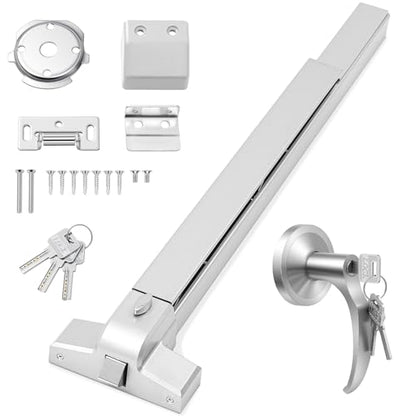 Zonon 1 Set 40" Commercial Door Push Bar with Lever Handle, Silver - color: Silver, size: 40"