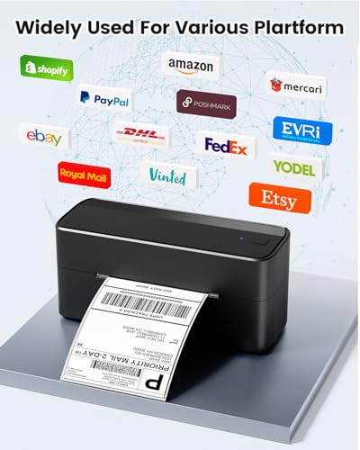 Phomemo Bluetooth Shipping Label Printer,241BT Label Printer & 20Pcs Labels - color: Black