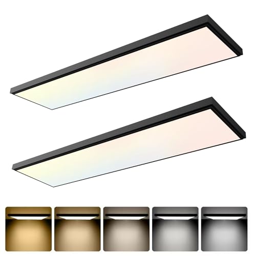 GT-Lite 1'x4' 4500 Lumen LED Flat Panel, Black Trim - color: Black 2 Pack