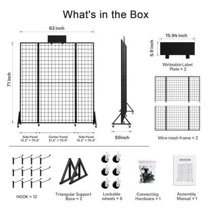 Grid wall Panels Display Stand Foldable for Craft Show Art Vendor