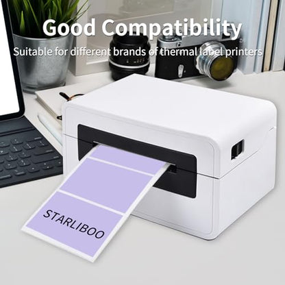 STARLIBOO 3x2 inch Direct Thermal Label Stickers for Barcode, Address, Compatible with Rollo Label Printer & Zebra Desktop Printers (Purple) - color: Purple, size: 2*3 inch/1 roll
