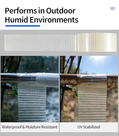 Transparent Fiberglass Strapping Tape Reinforced Tape 2 Inch x 38 Yards - size: 2in x 35yard