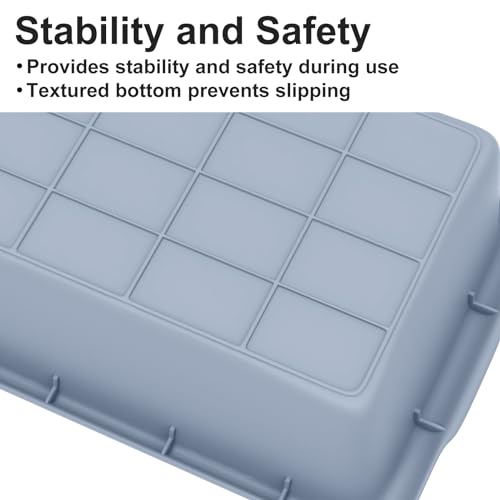 DUNCHATY 5 Pack Commercial Plastic Bus Tubs 5.5 Gallon (20L) - Heavy Duty Wash Basin & Dish Box Tote for Restaurant Kitchen Organization - 21" L x 15" W x 6" H Gray Utility Box - size: L (21"L x 15"W x 6"H)