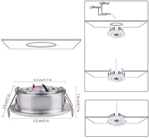 10pcs 2 inch Gimbal LED Recessed Light Small Recessed Lights AC120V - color: Cool White/Silver