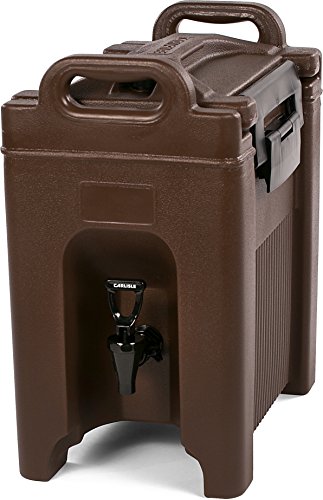 Carlisle FoodService Products Cateraide Insulated Beverage Dispenser with Handles for Catering, Kitchen, and Restaurants, Plastic, 2.5 Gallons, Brown - color: Brown, size: 2.5 Gallon Capacity