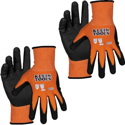 Klein Tools 60582 A1 Cut-Resistant Work Gloves, X-Large, 2-Pair - size: X-Large, style: 2-pair Pack