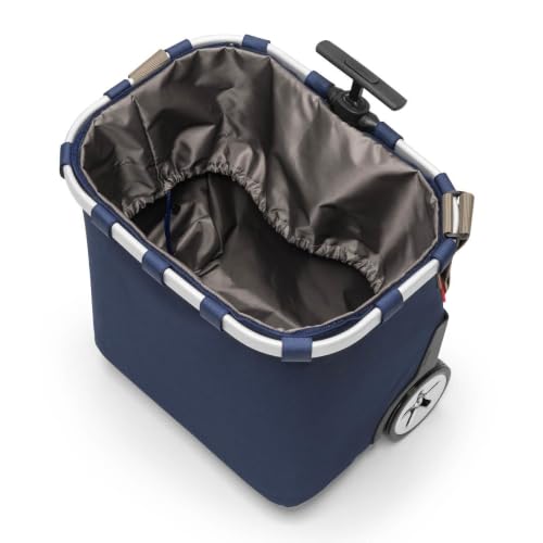 reisenthel carrycruiser Dark Blue - Portable Shopping Trolley with Sturdy Aluminum Frame, Shoulder Strap and Removable mesh Inner Bag -Water-Repellent - color: Dark Blue