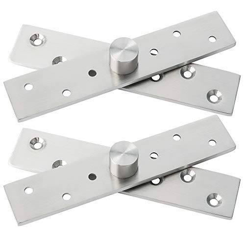 Alise Pivot Hinges for Door,6'' Rotating Door Hinge 360 Degree,Brushed,2P - color: Brushed, size: 6 Inch