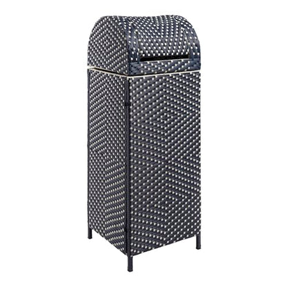 happimess Darla 24 Gal Outdoor Trash Can Swing Top, Navy/White - color: Navy/White, size: 24 Gallons