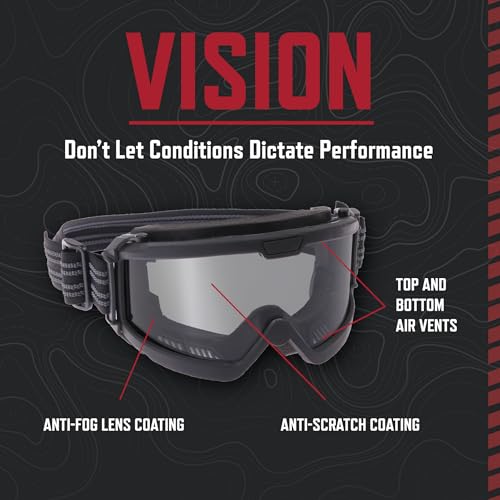 Rothco ANSI Rated OTG Goggles – Ansi Z87‑1 Over‑The‑Glasses Anti‑Fog Safety Eyewear - UV400 Protection - color: Black / Clear