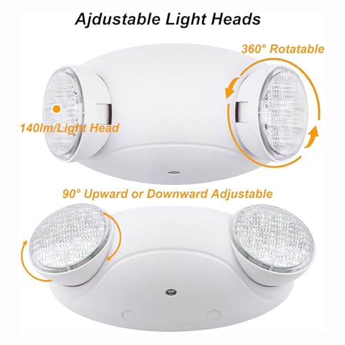 LIT-PaTH LED Emergency Light for Business, Battery Backup, 1 Pack - size: 1-Pack