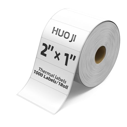 1000 2x1 Thermal Labels Roll, HUOJI White Shipping Barcode Labels - color: White, size: 2x1