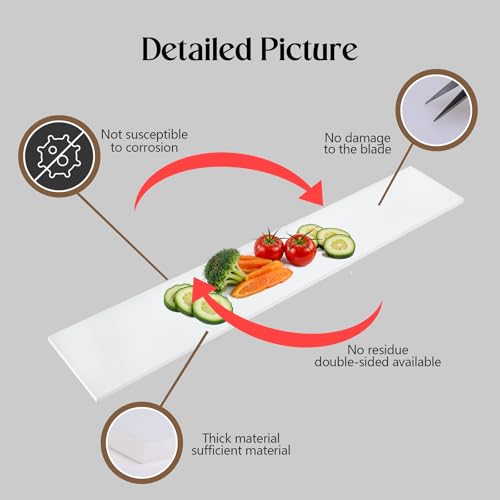 Commercial Cutting Board, Plastic Poly Kitchen Board Dishwasher Safe, Heavy Duty Food Prep Surface for Restaurant Use (48"L x 11.75"W x 0.57"Th) - color: White, size: 48"L x 11.8"W
