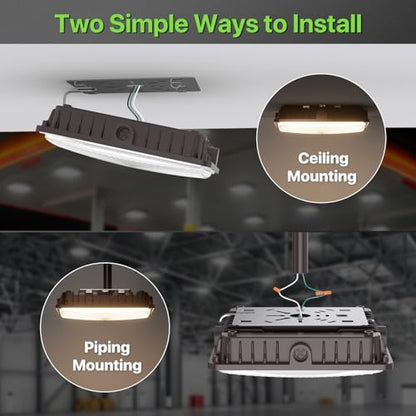 Glitgate LED Canopy Lights100W/80W/60W & 3CCT Adjustable, 11000LM 120V - size: 4 Pack