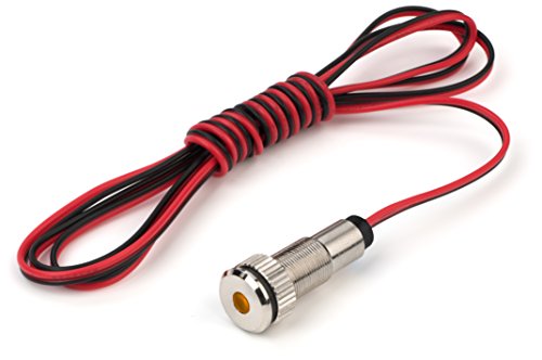 PLUG-N-PLAY Instrument Cluster LED Indicator Light Dash Bulbs. Aluminum Pilot Lights. Color Acrylic Lens. Flush Panel Mount 5/16" 8mm 12V for Speedometer Odometer Tachometer (Silver Bezel, Amber LED) - color: Silver Bezel, Amber LED, size: 1 Pack
