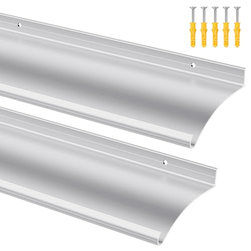 2 Pcs Extra Wide 4" W Door Rain Drip Guard, 40" L Anodized Aluminum Door Drip Cap for Exterior Doors Window Top, Overhead Drip Guard Edge Window Deflector (Silver) - color: Silver, size: 40 Inch-2pcs