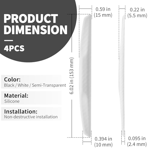 6 Inch 4Pcs 3D Carbon Fiber Texture Car Door Edge Protector Trim Strip Anti-Scratch and Anti-Collision Side Door Protectors Vehicle Exterior Accessories Sticker White - color: White