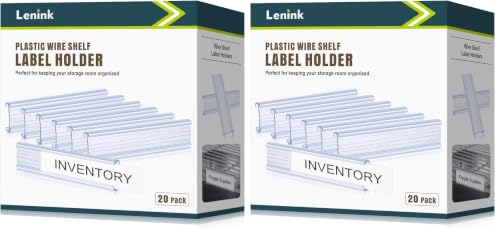 Lenink 20Pcs Wire Shelf Label Holders,Plastic Wire Rack Label Holder Compatible with Metro and Nexel 1-1/4in Shelves,Label Area 6in Lx1.25in H (Label Paper Not Included) (Pack of 2) - color: Transparent, size: 6in (Pack of 2)