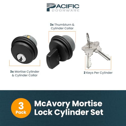 Cylinder Locks Mixed Set - Thumbturn, Bronze, 3 Pack - color: Duronotic Bronze, size: 3 Pack, style: Keyed & Thumbturn