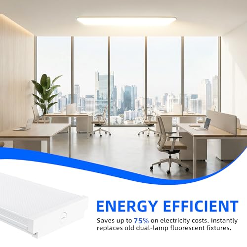 hykolity 4FT 7'' W LED Wraparound Light, 40W, 4400lm, 4000K, 110LM/W - size: 7 Inch Width