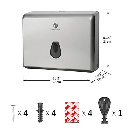 BBX Lephsnt Paper Towel Dispenser, CHUANGDIAN Wall-Mounted Hand Towel Dispenser (Silver) - color: Silver