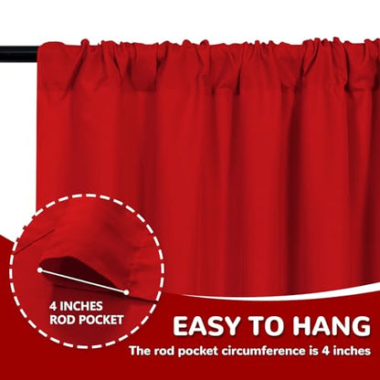 MEETSKY Blue Backdrop Curtains,Birthday Backdrop Drapes,5ft x 8ft,2 Panels - color: Red, size: 60"W x 96"L (Pack of 2)