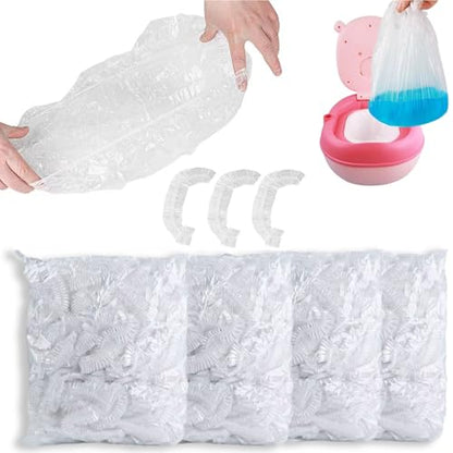 OULIGET Potty Chair Liners with Elastic, Portable Potty Training Bags, Potty Refill Liners Disposable for Toddlers Kids and Baby,Toilet Seat Cover,17x8Inches,Clear 400pieces - color: Clear 400pieces