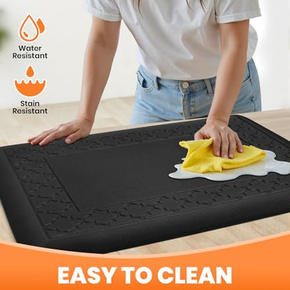 4/5 Inch Thicker Kitchen Mats Anti Fatigue Comfort Mat Standing Desk Rugs - color: Black, size: 28"L x 17"W x 0.8"Th