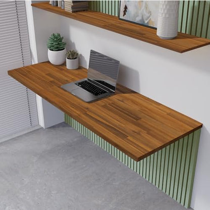 Howizz Acacia Table top 30" x 1" - 6ft Teak Look Stained Acacia Desktop for Standing Desk/Office Tabletop/Countertop, 1in. Thick - color: 1 - Teak Look, size: 72"L x 30"W x 1"Th