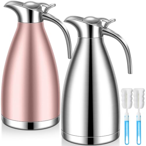 Uiifan 2 Pcs 68oz Thermal Coffee Carafe,Rose Gold, Sliver - color: Rose Gold, Sliver