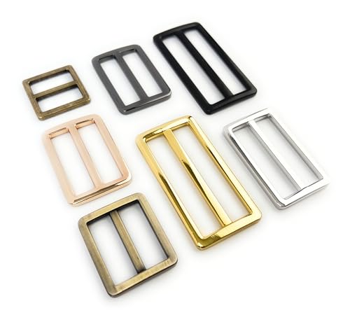 10 Pcs Metal Tri Glide Slides for Straps - color: Matte Black, size: 2''