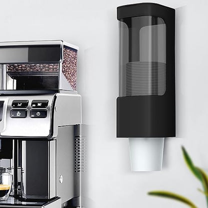 Cup Dispenser, Wall Mount Water Cooler Cups Holder Fit 3-5oz Cup - color: Black