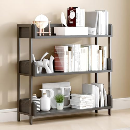 OSCHF Wide Open Shelf Bookcase, 3-Tier, Full Black - color: Black, size: 3-Tier