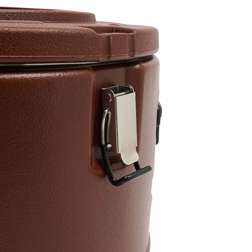 30L/7.9 Gal Insulated Soup Carrier, Stainless Steel Insulated Soup Container Bucket Hot & Cold Thermal Bucket with Lid Commercial Food Warmer for Parties Picnics Cafes Restaurants - color: Brown, size: 30L/7.9 Gal