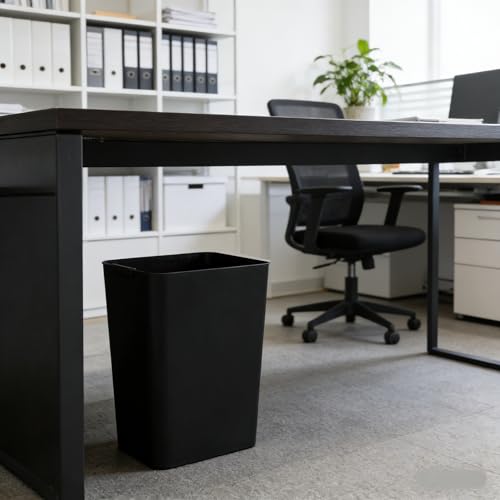 Zopnny 3 Pack 4.5 Gallon Plastic Waste Container, Trash Can Wastebasket, Black Garbage Container Bin for Under Desk, Office, Bathroom - color: Black